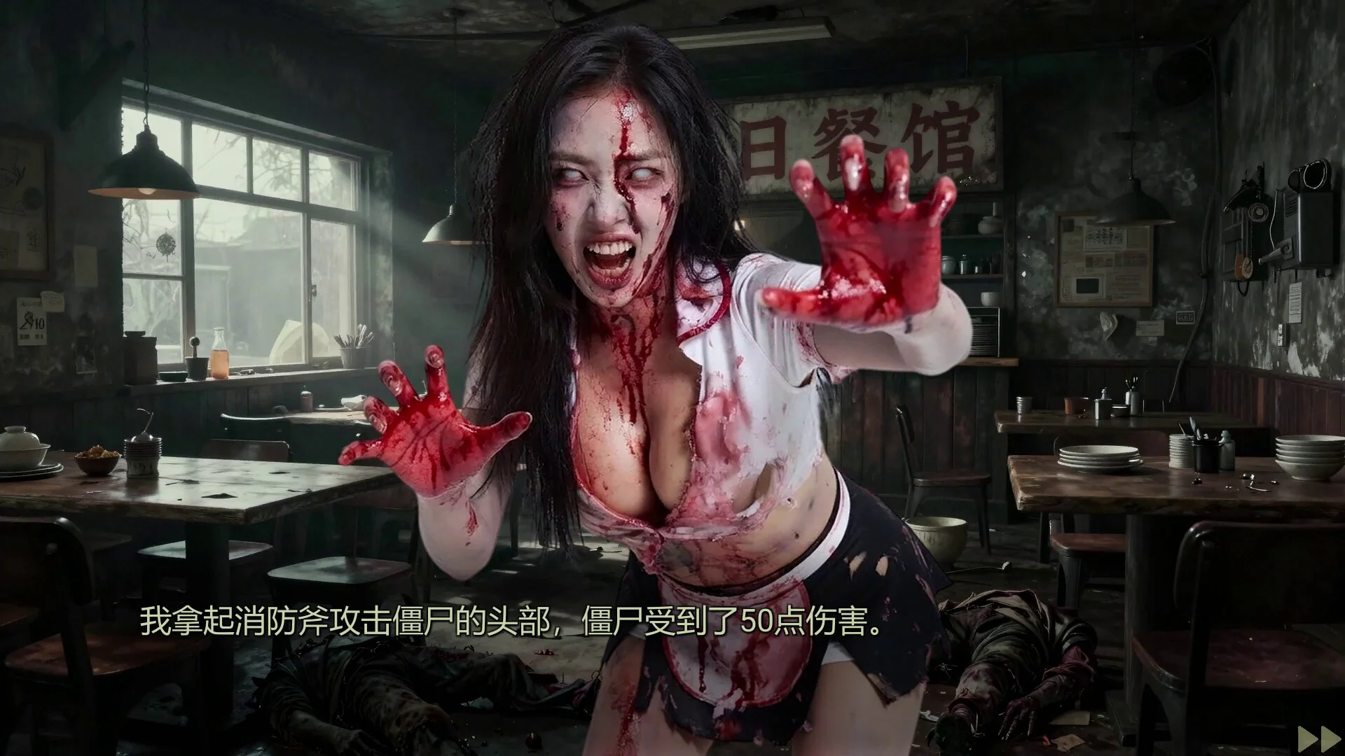 美女别影响我僵尸末日求生资源搜刮决策小游戏界面截图